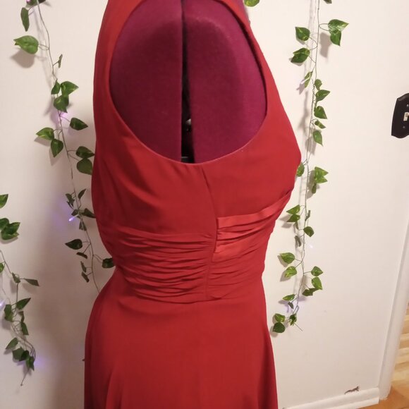 Donna Morgan Red Silk Cocktail Dress - Size 6 - Picture 3 of 3